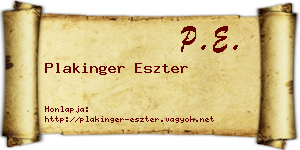 Plakinger Eszter névjegykártya